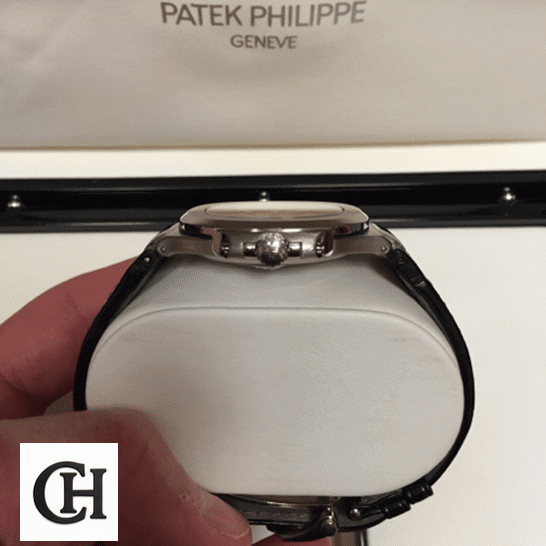 Patek Philippe Nautilus 5711G-001 White Gold Masterpiece patekphilippe nautilus 5711G 001 rightside Patek Philippe Nautilus 5711G-001 steel case side view in the box