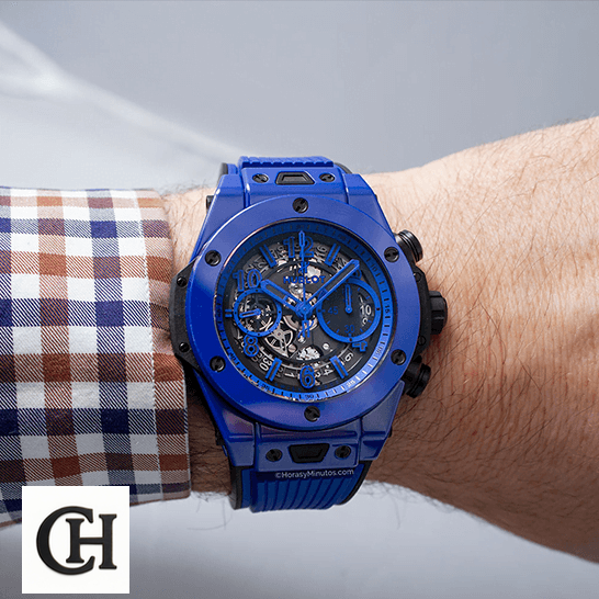 Hublot Big Bang Unico Hublot Big Bang Ujnico Blue Magic 411.ES_.5119 on the man wrist