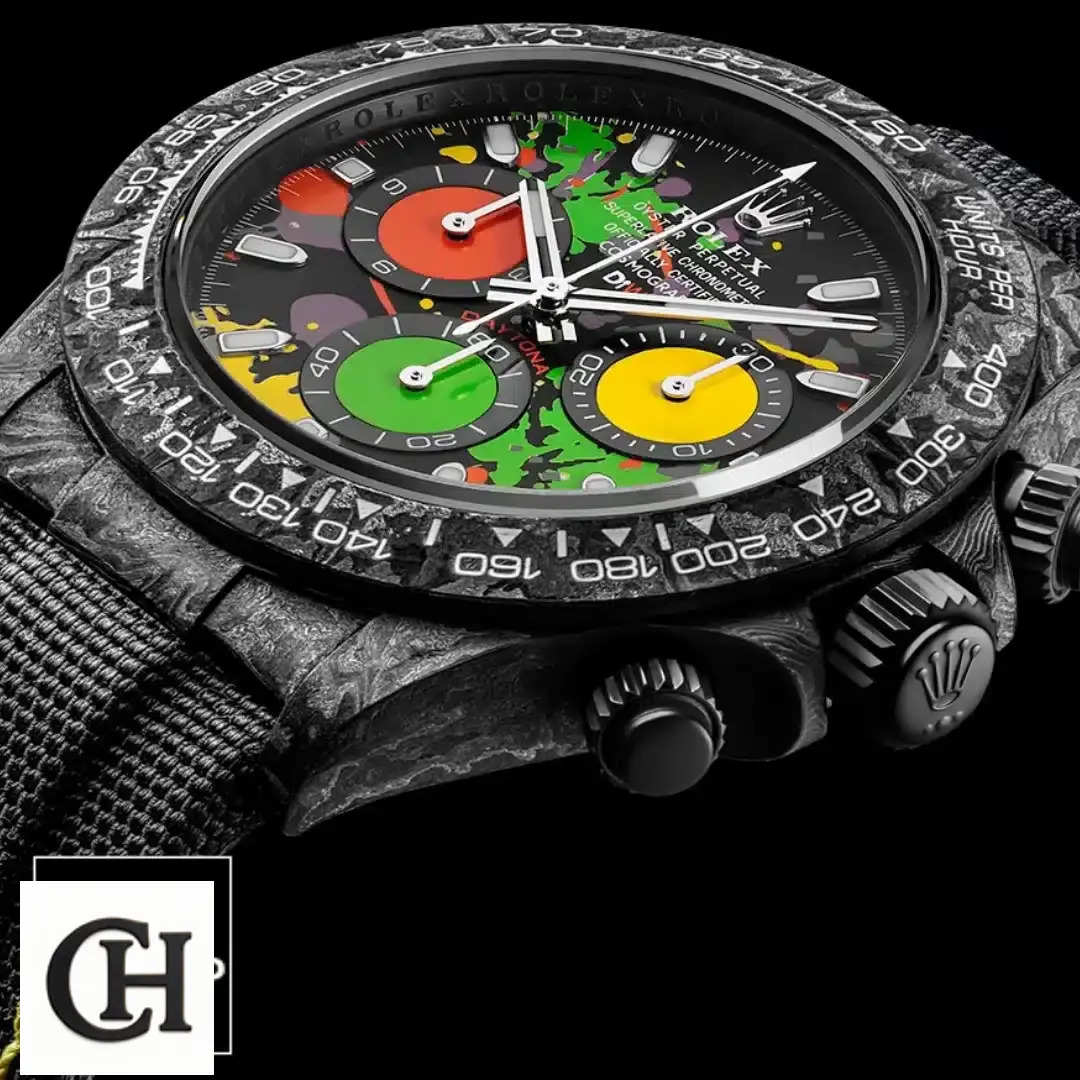 Rolex Daytona Rolex Daytona Carbon Rainbow Dial Black Button & Crown Pusher 4130cr