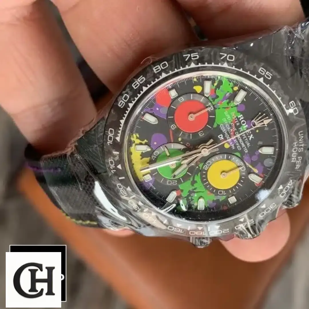 Rolex Daytona Rolex Daytona Carbon Cosmograph Rainbow Dial Black Bezel 4130cr