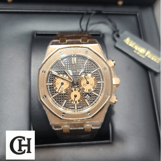 AP Royal Oak Chronograph 26331OR.OO.D821CR.01 Audemars Piguet Royal Oak 26331OR.OO_.1220OR.02 Chocolate Dial in the box