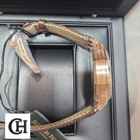 AP Royal Oak Chronograph 26331OR.OO.D821CR.01 Audemars Piguet Royal Oak Chocholate Leather Bracelet in the box