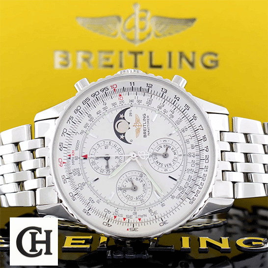 Breitling Navitimer Breitling Navitimer Olympus A19340 White Dial yellow background