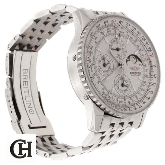 Breitling Navitimer Breitling Navitimer Olmpus White Dial side view white background