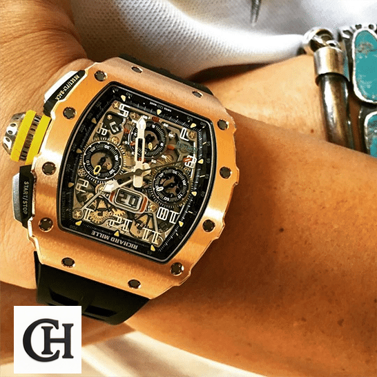 Richard Mille RM01103 Rose Gold Flybac on the wrist