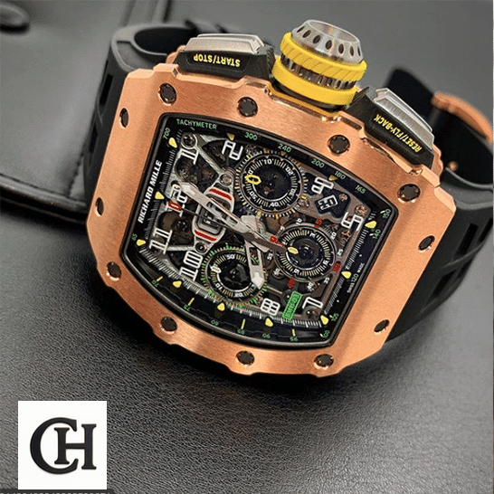 Richard Mille RM-011-03 Rose Gold Flybac crown / push button