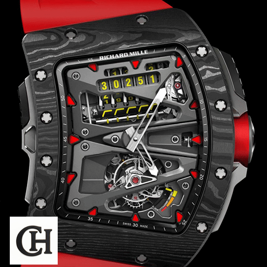Richard Mille RM 70-01 "Tourbillon" Perfect Edition rm 70 Richard Mille RM70-01 Black Bezel Red Bracelet black background