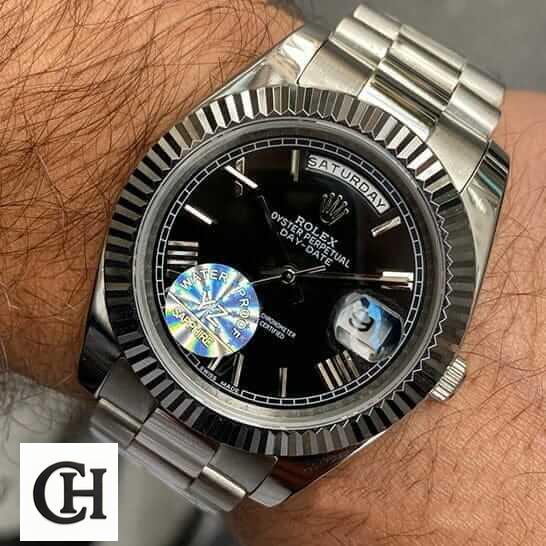 Rolex Day-Date "Presidential" 218239 Detailed rolex presidential replica3 Rolex Day Date II Presidential 218239 Silver Jubilee