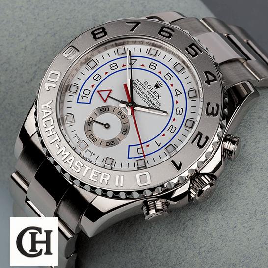Rolex Yacht-Master II 116689 White Gold Master rolex yacht master 116689 0001 right Rolex Yacth Master White Dial 116689 on the stone