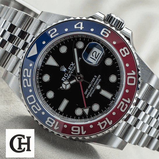 Rolex GMT-Master II "Pepsi" Jubilee 116520 rolex gmt Rolex Gmt Master Pepsi 116719BLRO Jubilee Bracelet White Background