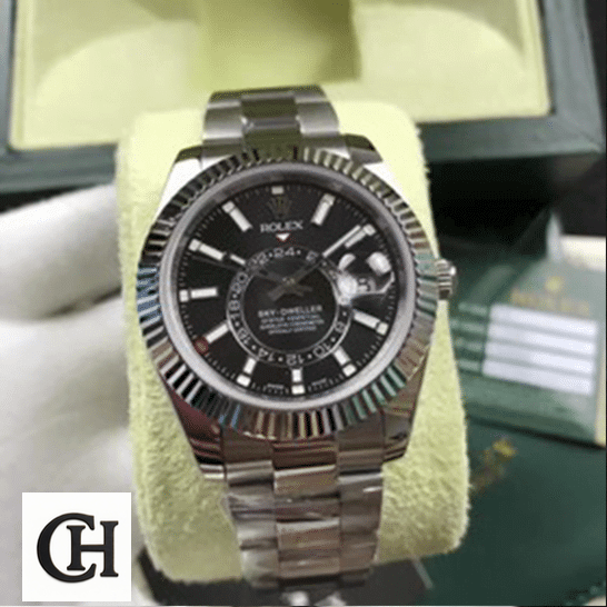 Rolex Sky-Dweller Black Dial Fluted Bezel 326934