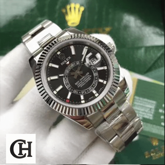 Rolex Sky-Dweller Black Dial 326934 Oyster on his hands