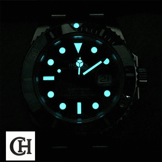 Rolex Submariner Date 116610LV Rolex Submariner Hulk 116610LV Luminous Dial Black Background