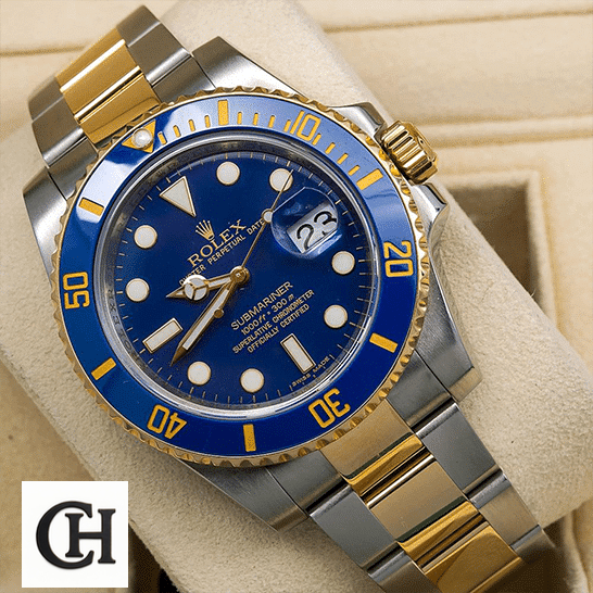 Rolex Submariner Date 16613 "Bluesy" Edition Rolex Submariner Date Two Tone Oyster Bracelet Blue Dial 16613