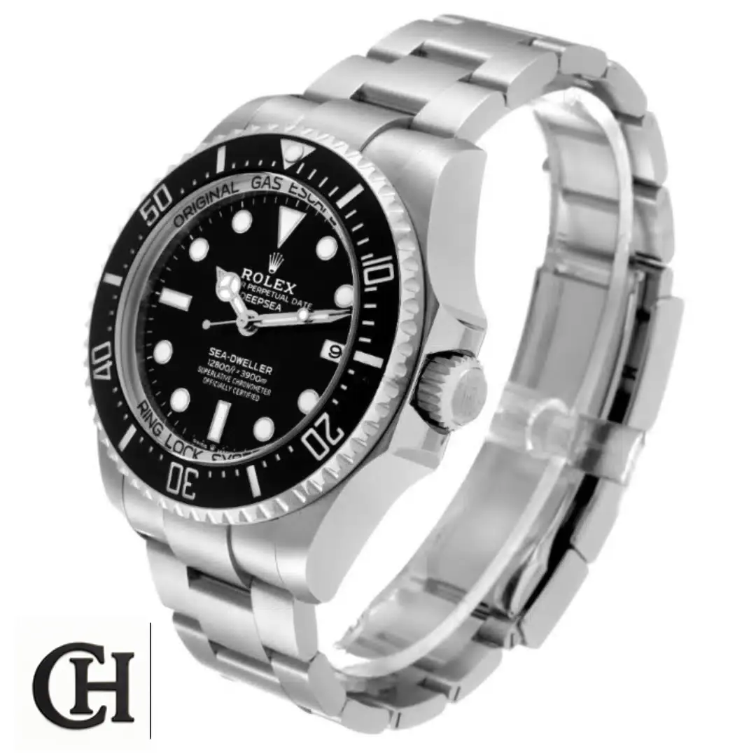 Rolex Deepsea Sea-Dweller 116660-0001 Black Bezel Right Side Crown Pusher