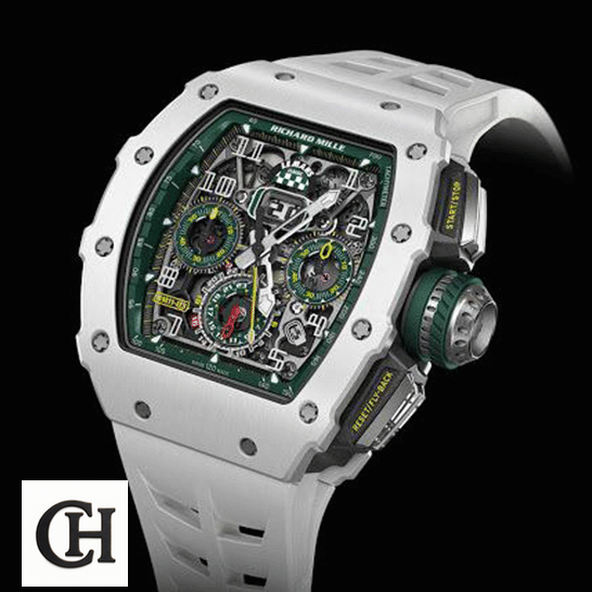 Richard Mille RM1103 White Rubber Bracelet black background