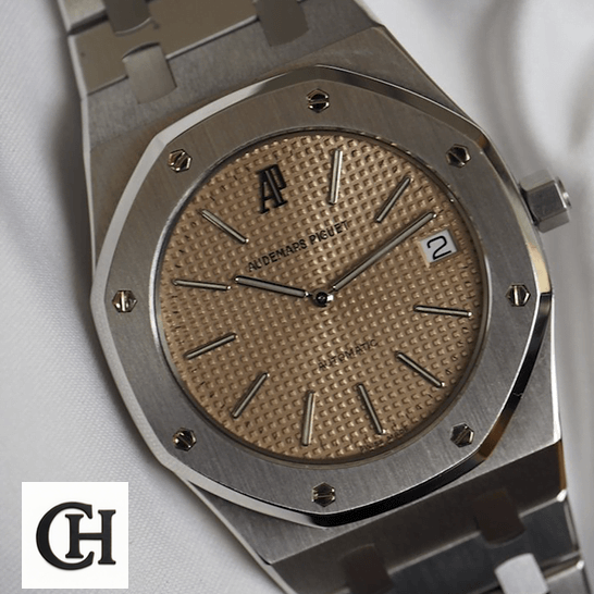 Audemars Piguet Royal Oak 14802ST Audemars Piguet Royal Oak Rose Gold Dial Steel front view white background