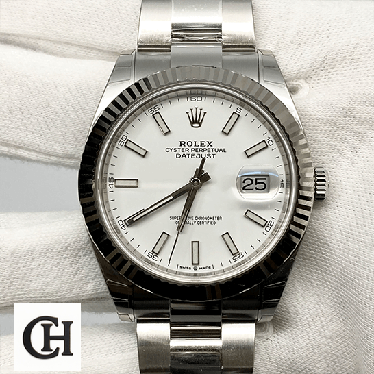 Rolex Datejust 126334 Rolex Perpetual Datejust White Dial white background