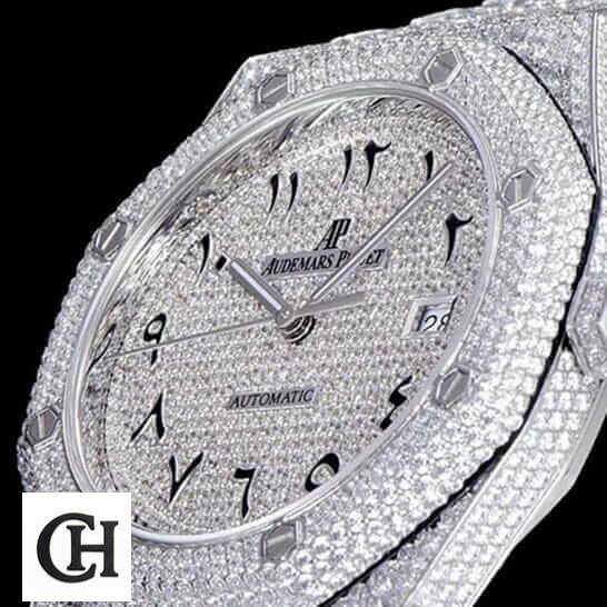 Audemars Piguet Royal Oak Custom Pave Diamond Set (Arabic) Dial