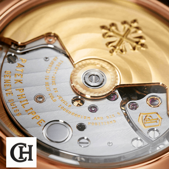 Patek Philippe Nautilus 7118/1R "Ladies Rose Gold" Master patek philippe nautilus ladies golden rose gold 71181R 001 caliber Patek Philippe Nautilus Ladies Golden Rose Geneve close mechanism view