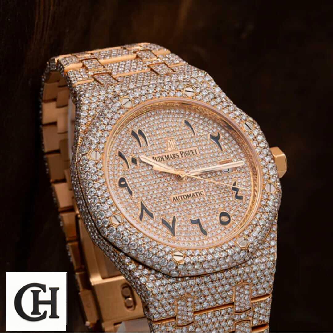 Audemars Piguet Royal Oak AP160SF295 Audemars Piguet Royal Oak AP160SF295 Iced Out black background
