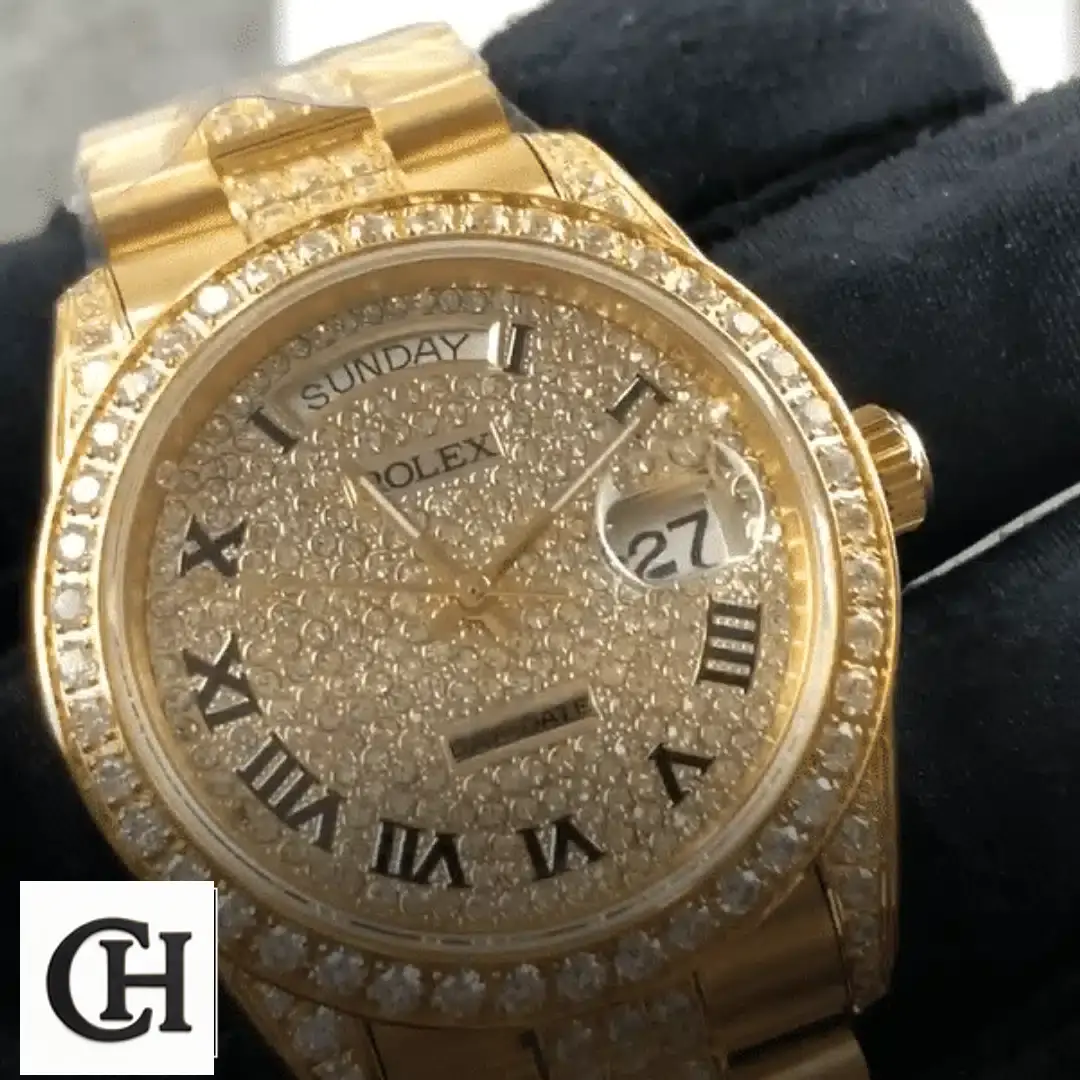 Rolex Day-Date Rolex Datejust 116622 yellow gold gem-set bezel and sapphire crystal