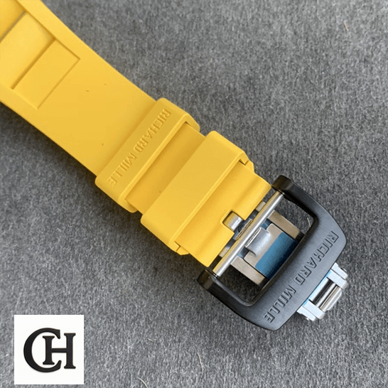 Richard Mille RM3501 Yellow Rubber Bracelet opened clasp
