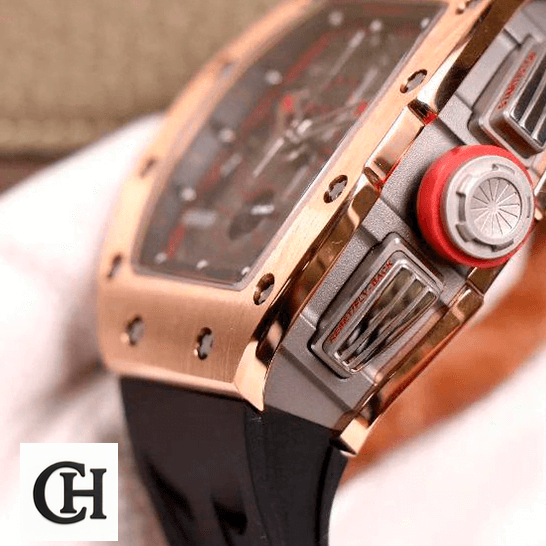 Richard Mille RM 011 Rose Gold Exceptional richard mille RM 011 automatic flyback chronograph red demon limited edition right Richard Mille RM 011 Red Limited Edition crown / push button