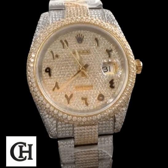 Rolex Datejust 116300 Rolex Datejust Two Tone Yellow Gold Arabic Dial black background