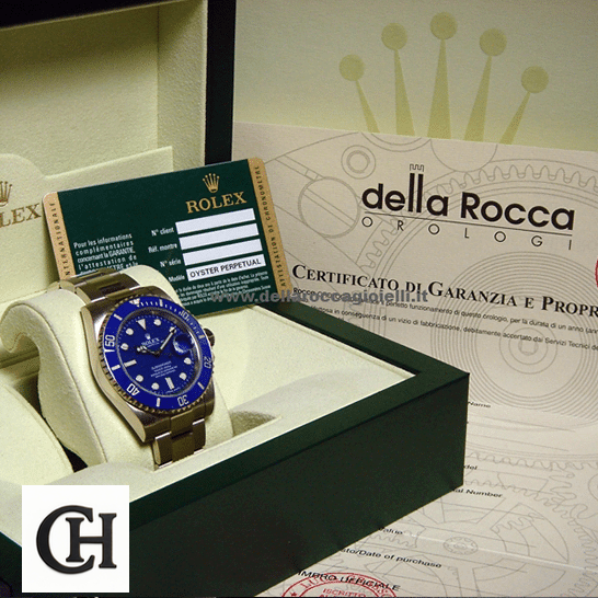 Rolex Submariner Date 116619 "Smurf" Perfect Duplicate Edition Rolex Submariner 116619lb-0001 & Guarantee Card in the Rolex Box