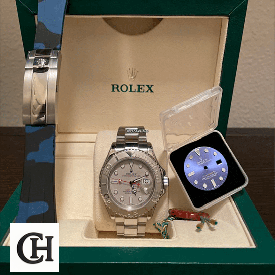 Rolex Platinum Dial Steel 116622PLSO in the rolex box