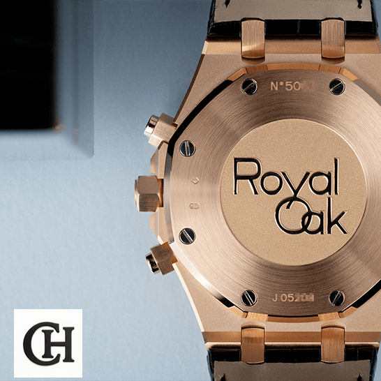 Audemars Piguet Royal Oak Chronograph 26320OR Audemars Piguet Royal Oak Yellow Gold Case upside view