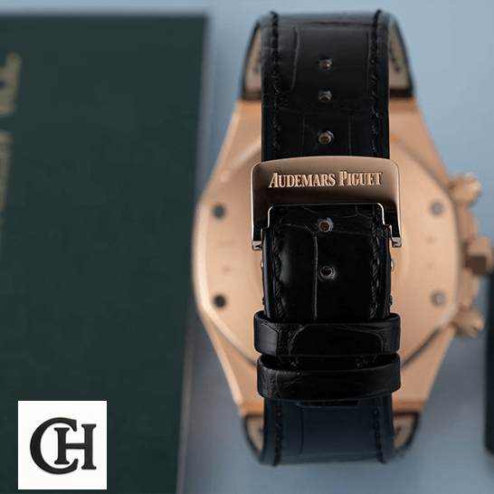 Audemars Piguet Royal Oak Chronograph 26320OR Audemars Piguet Royal Oak 26320OR.OO_.D002CR.01 Leather Black Bracelet