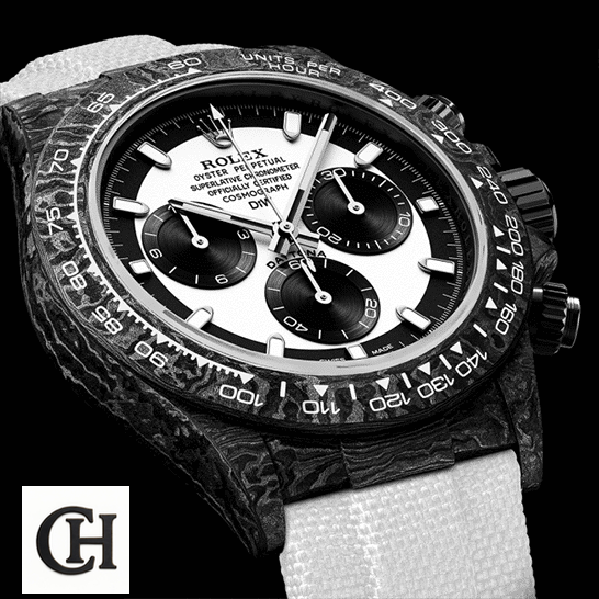 Rolex Cosmograph Daytona Rolex Daytona Carbon S.Steel Black Case White Dial Black Background