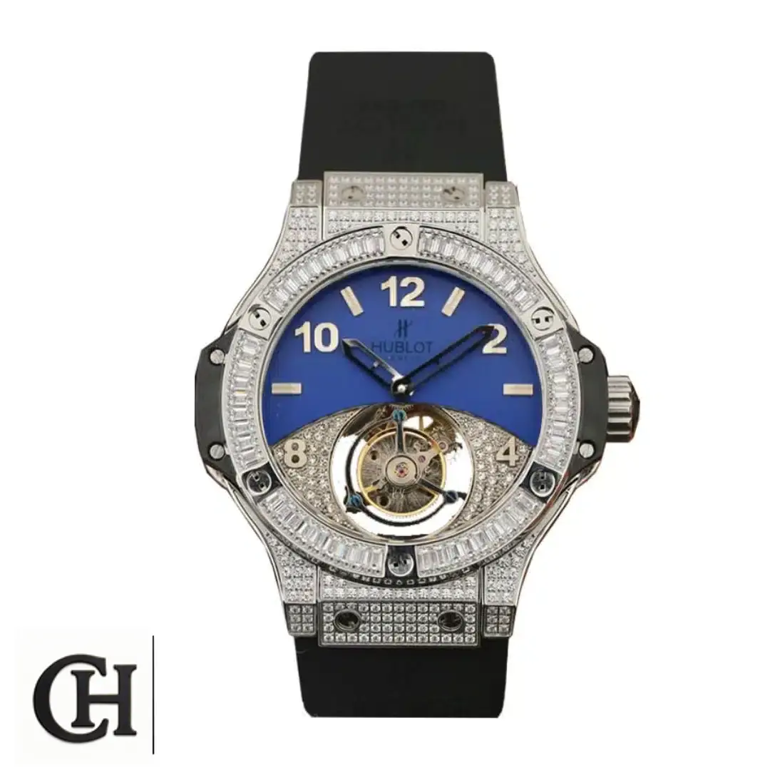 Hublot Classic Fusion 411.JX.1170.RX "Blue Diamond" Authentic Yeni Proje 1 12 Hublot geneve tourbillion with diamond blue dial analog view
