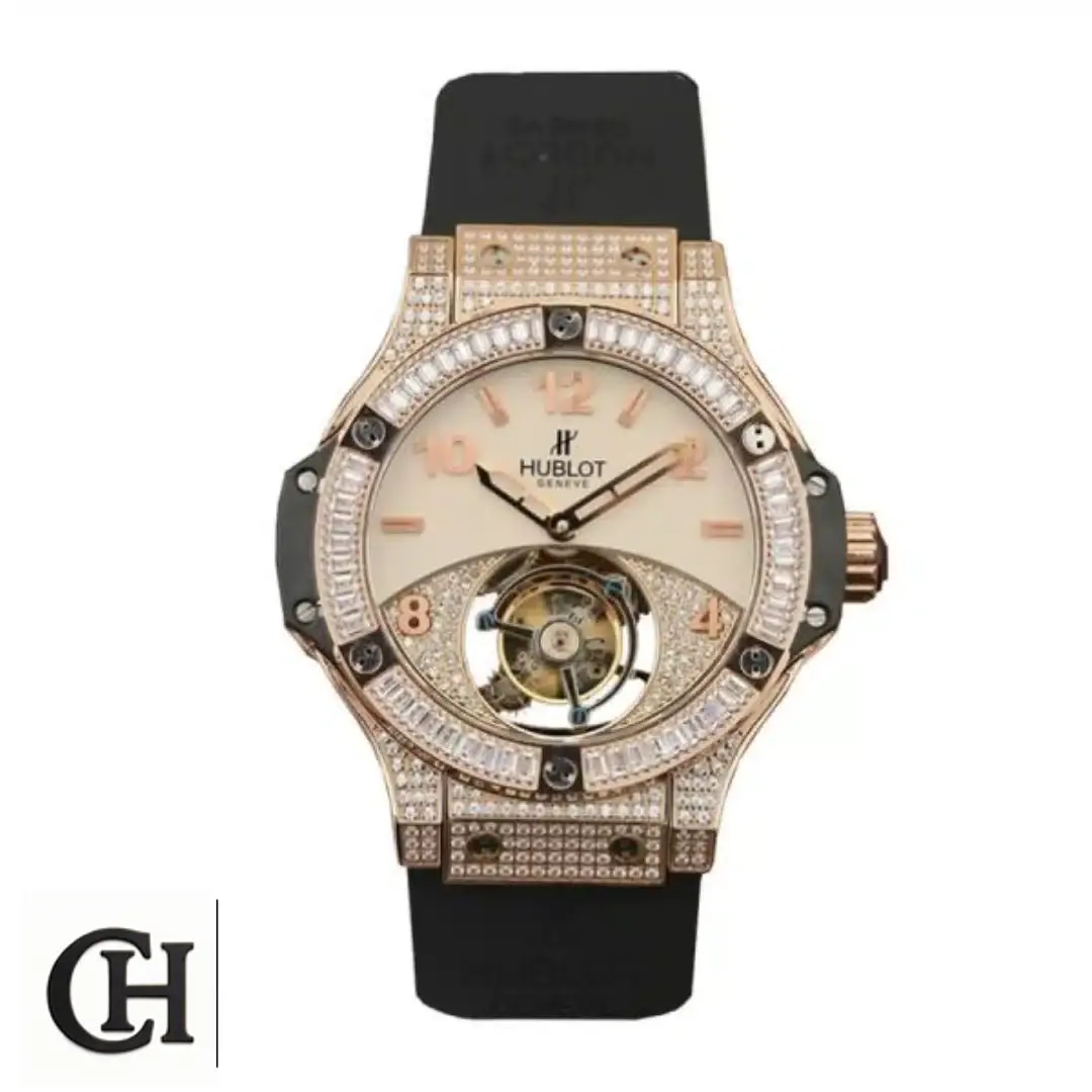Hublot Big Bang Unico 345.SE.2010.LR.1704 "Gold & Diamond" Detailed Yeni Proje 1 15 Hublot geneve gold diamond tourbillion white background