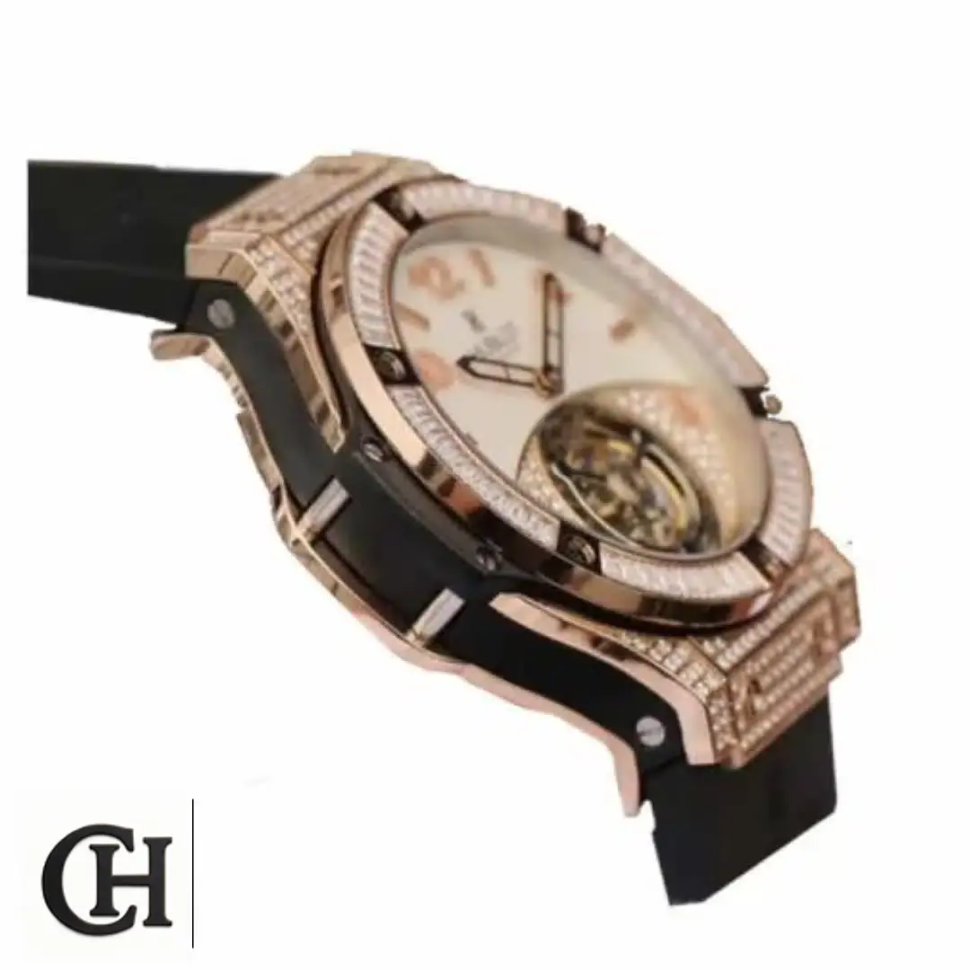 Hublot Big Bang Unico 345.SE.2010.LR.1704 "Gold & Diamond" Detailed Yeni Proje 16 Hublot Gold Diamond tourbillion side view