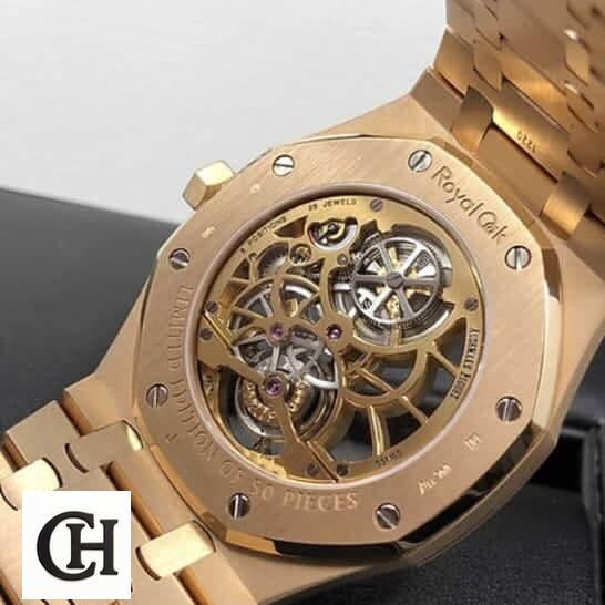 Audemars Piguet Royal Oak Tourbillon 26518OR.OO.1220OR.01 Premium ap extra thin back Audemars Piguet Tourbillion Gold rear case view