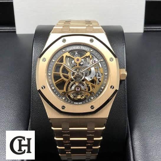 Audemars Piguet Royal Oak Tourbillon 26518OR.OO.1220OR.01 Premium ap extra thin Audemars Piguet Tourbillion Gold on leather stand