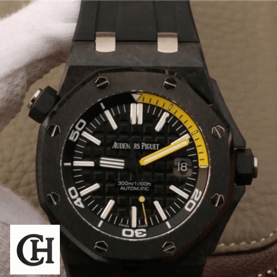 Audemars Piguet Royal Oak Offshore Diver 15706AU Audemars Piguet 15706AU.OO_.A002CA.01 Black Dial on the hand