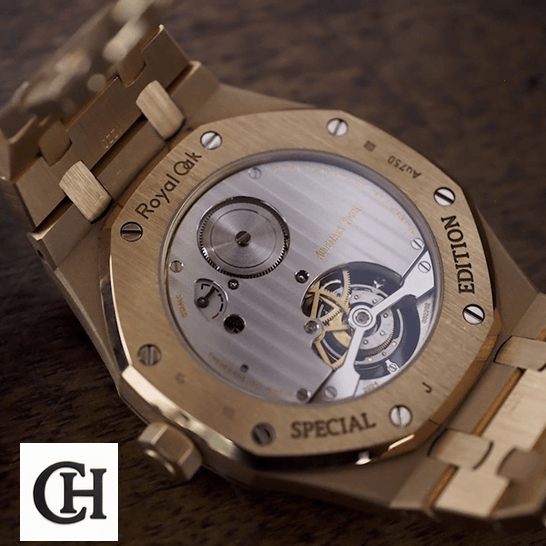 Royal Oak Tourbillon 26515OR.OO.1220OR.01 Extra-Thin audemars piguet royal oak tourbillon extra plat machanisma Audemars Piguet Royal Oak Tourbliion Stainless Steel Case brown background