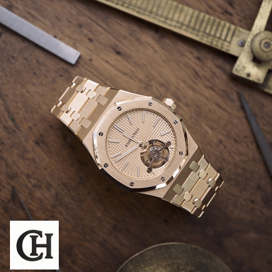 Royal Oak Tourbillon 26515OR.OO.1220OR.01 Extra-Thin audemars piguet royal oak tourbillon extra plat man rosegold Ap Royal Oak Tourbillion Extra Plat Man on the table