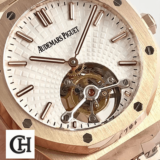 Audemars Piguet Royal Oak Tourbillon 26522ST "Skeleton Dial" audemars piguet royal oak tourbillon white dial 20180803AP004 dial machanisma Audemars Piguet Torubillion White Dial close analog view