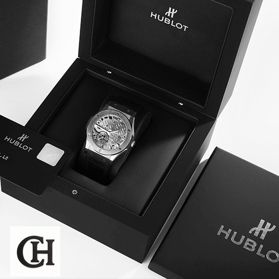 Hublot Classic Fusion 505.NX.0170.LR "Skeleton Dial" Top hublot classicfusion 505.nx.0170.lr Hublot Classic Fusion Steel Bezel in the box