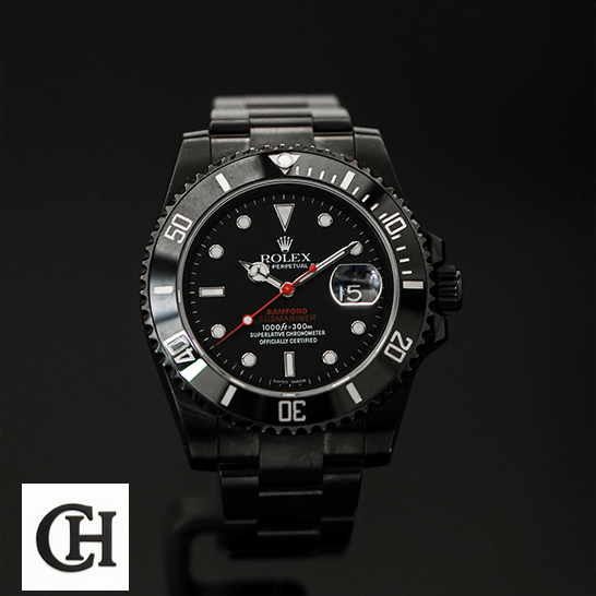 Rolex Submariner Date 116610N Rolex Blaken Submariner Bamford black backgraund