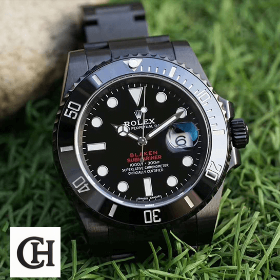 Rolex Submariner Date 116610N Rolex Blaken Submariner Black Dial on the grass