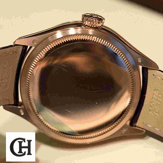 Rolex Cellini Moonphase 50535 Rolex Cellini Stainless Steel Case upside view