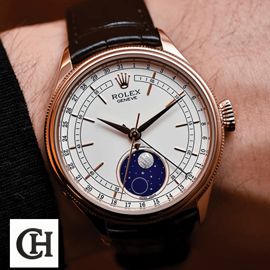 Rolex Cellini Moonphase 50535 Rolex Cellini 50535 Moonphase White Dial on the man wrist