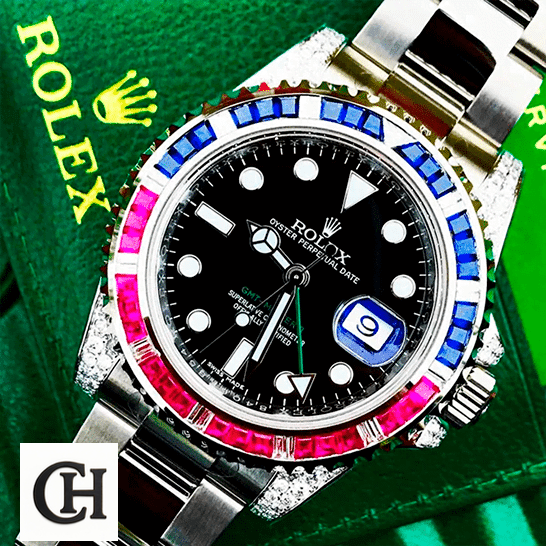 Rolex GMT Master II 116710 Blue-Red Gem-Set Bezel