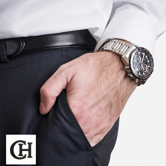 TAG Heuer Carrera Chronograph CBN2A1A.BA0643 Tag Heuer Carrera Caliber Heuer 01 Stainless Steel Black Dial man in a suit on his wrist